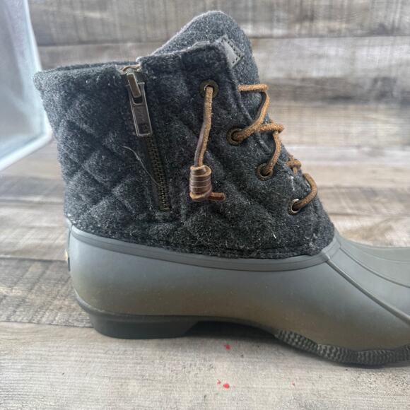 Sperry Womens Waterproof Emboss Wool Duck Boots Rain Snow Size 9M - Picture 14 of 16